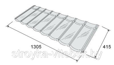 Композитная черепица Мetrotile (Бельгия), куба, коллекция MetroBond Mistral - фото 3 - id-p36487203