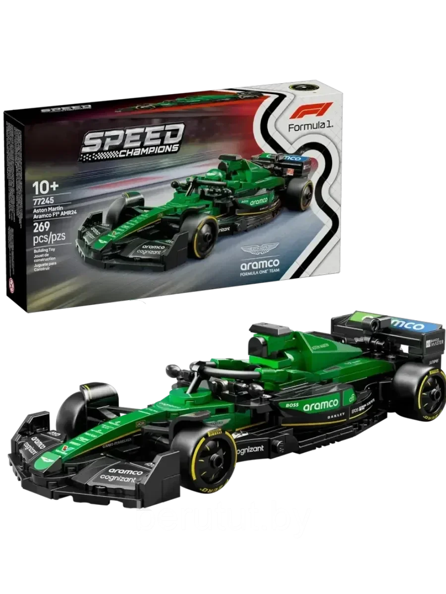 Конструктор Гоночный болид «Formula 1 Aston Martin Aramco AMR24» 269 деталей аналог Lego