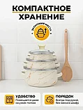 Набор кастрюль Kelli KL-4400 кремовый (0.5л/0.7л/1.1л), фото 6
