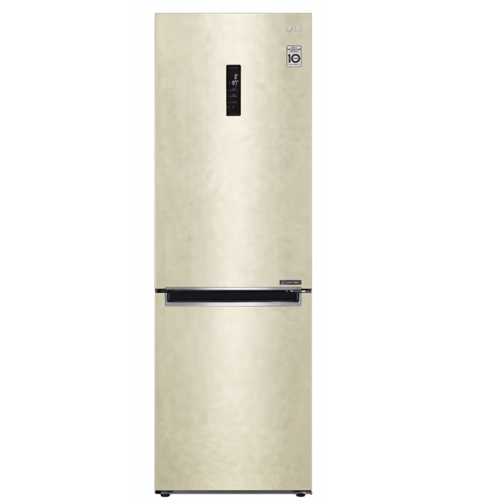 Холодильник LG No Frost DoorCooling+ бежевый инверторный 36 дб с дисплеем и зоной свежести