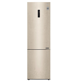 Холодильник LG Smart Inverter Total No Frost бежевый 2 метра с нижней морозилкой и зоной свежести