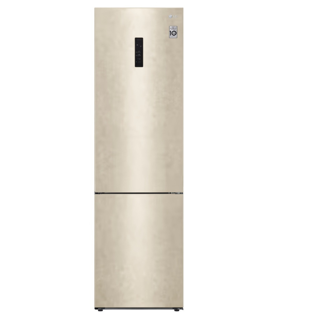 Холодильник LG бежевый мрамор No Frost DoorCooling+ инверторный 2 метра с дисплеем и зоной свежести