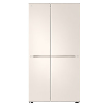 Холодильник LG Side by Side умный бежевый инверторный широкий с ледогенератором WiFi и зоной свежести