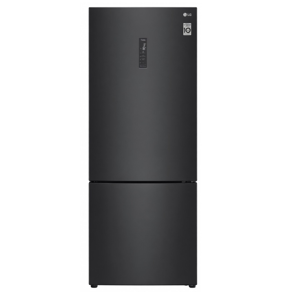 Холодильник LG No Frost DoorCooling+ умный широкий 70 см инверторный черный с WiFi дисплеем и зоной свежести