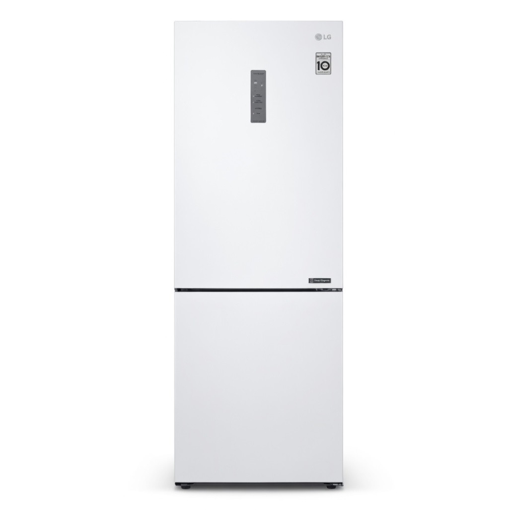 Холодильник LG No Frost DoorCooling+ белый инверторный 186 см с дисплеем зоной свежести и нижней морозилкой