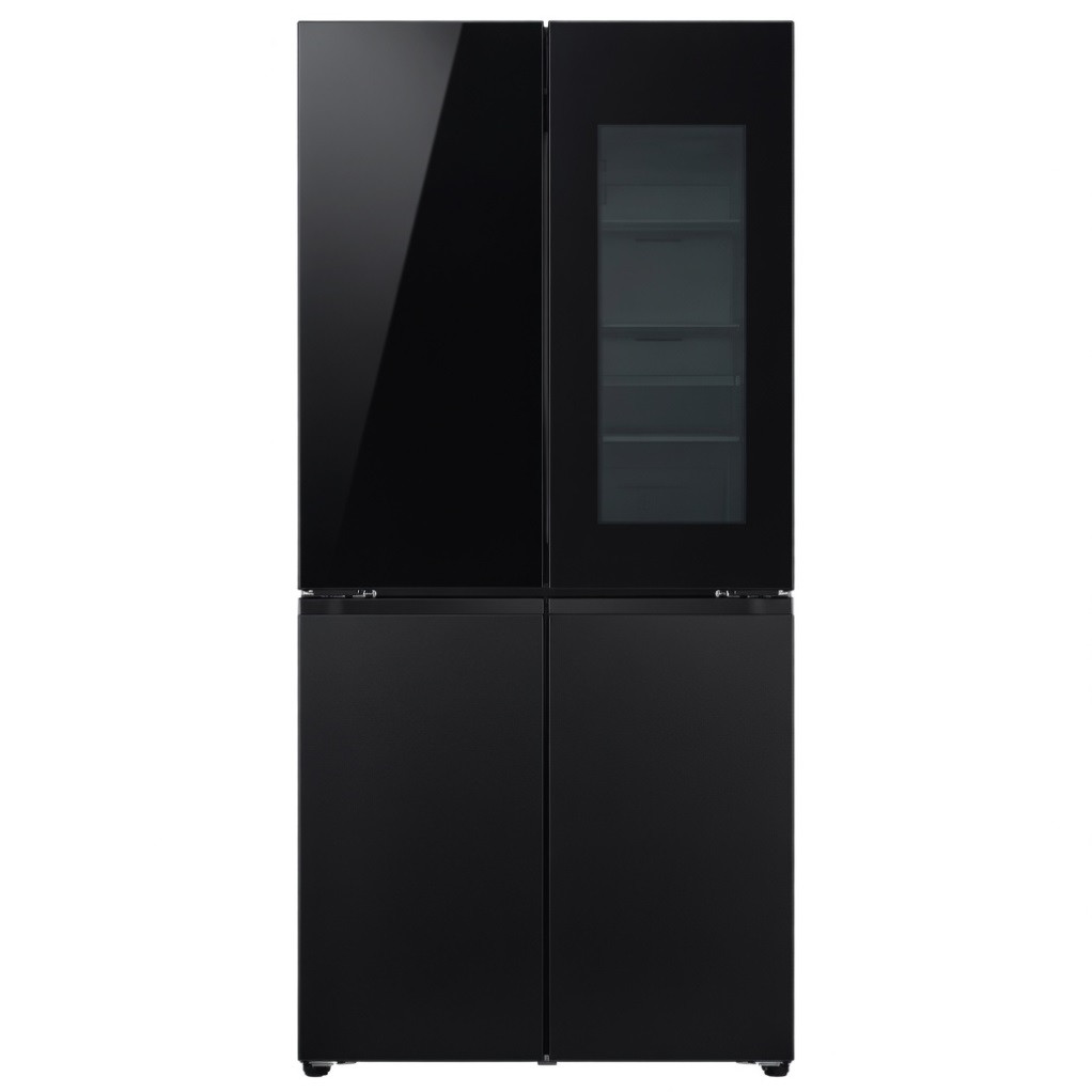 Холодильник LG Side by Side No Frost Instaview четырехдверный широкий черный c WiFi и зоной свежести