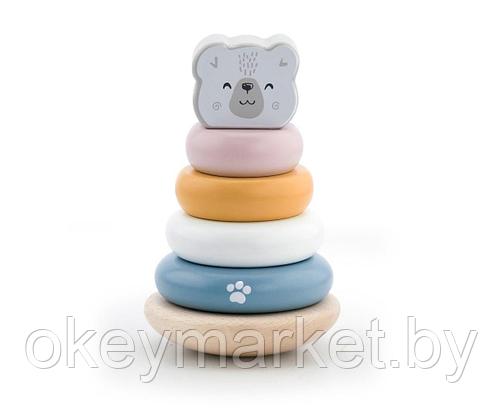 Игровой набор Viga PolarB пирамидка Белый мишка и каталка на веревке Мишка, 442278, фото 2
