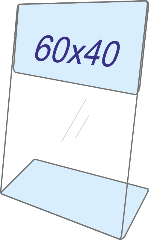 Ценникодержатель вертикальный 60 х 40 L образный ПЭТ