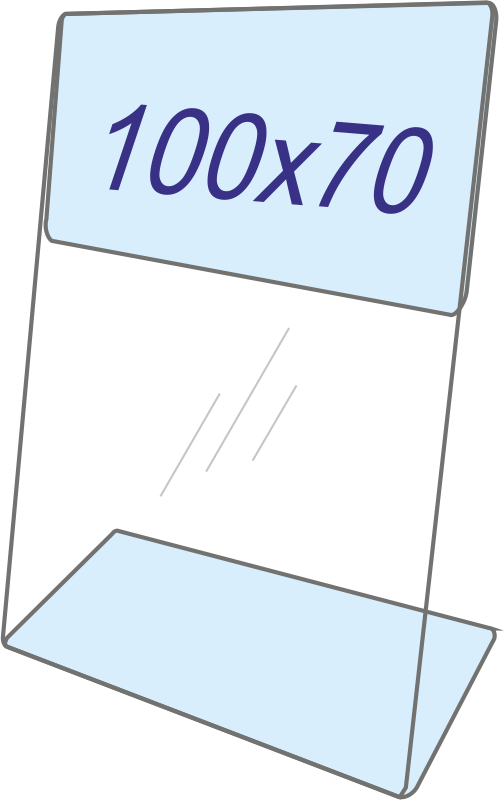 Ценникодержатель вертикальный 100 х 70 L образный ПЭТ