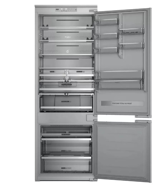 Встраиваемый холодильник Whirlpool No Frost широкий инверторный тихий скользящее крепление с зоной свежести