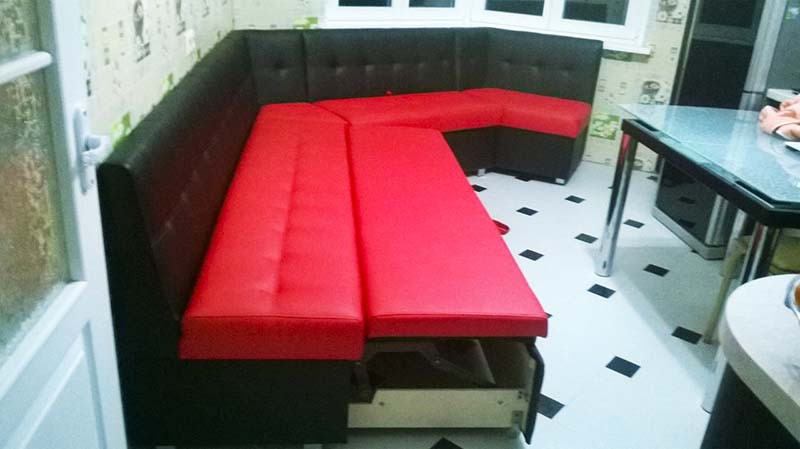 Эркерный кухонный диван (уголок) Кубик со спальным местом