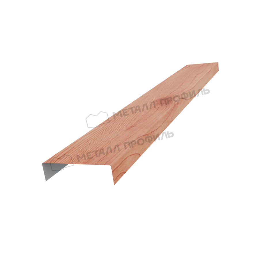 Металл Профиль Планка декоративная на столб 60мм 17х62 х 3000 (ECOSTEEL_T-12-Золотой Орех-0.45)