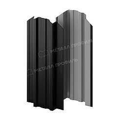 Штакетник металлический МП TRAPEZE-O 16,5х118 NormanMP (ПЭ-01-9005-0.5) RAL 9005 Черный темный