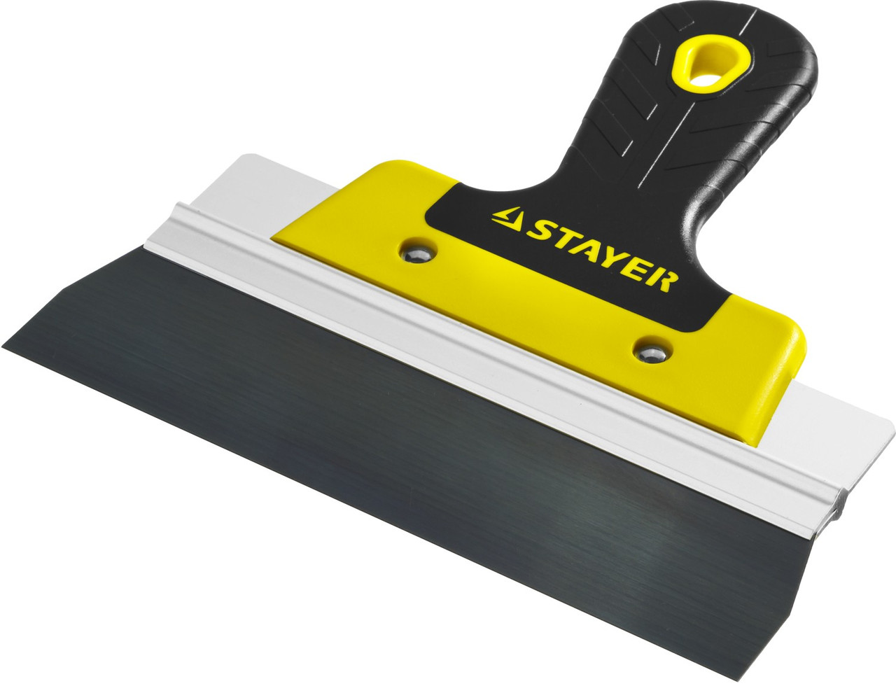 STAYER PROFlat, 200 мм, алюминиевая направляющая, двухкомпонентная ручка, анодированный фасадный шпатель
