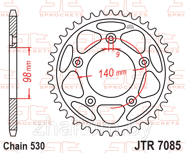 Звездочка ведомая JTR7085.48 зубьев (ZBK)