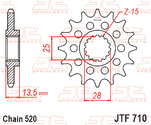 Звездочка ведущая JTF710.17RB зубьев