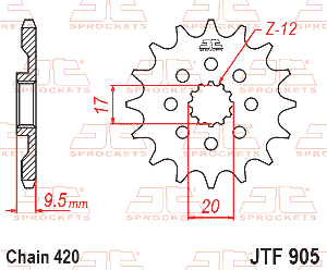 Звездочка ведущая JTF905.14 зубьев