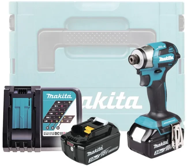 Шуруповерт ударный (винтоверт) бесщеточный Makita DTD173RFJ (180 Нм, 4 режима, 2 АКБ 3 Ач, кейс MakPac)