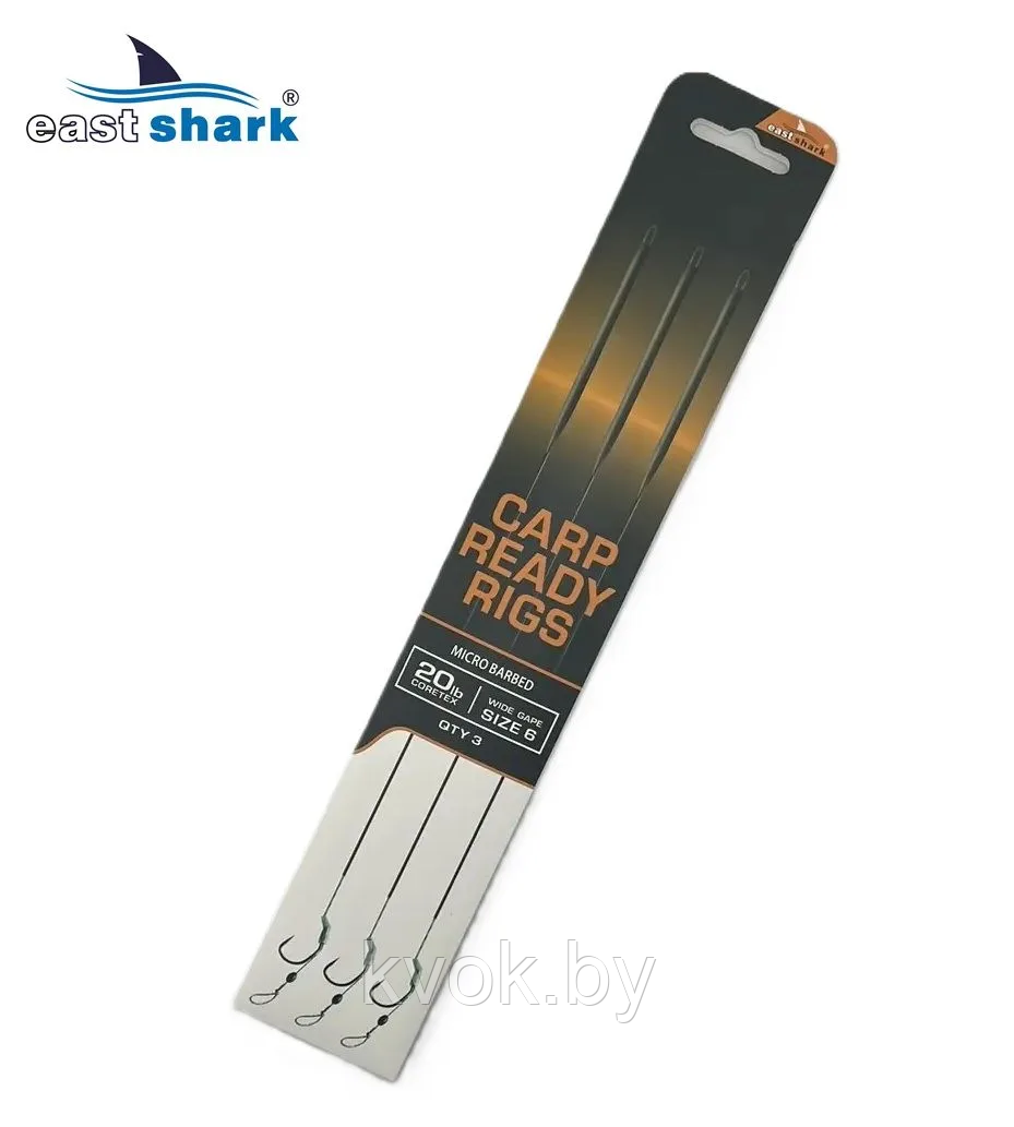 Поводки карповые EastShark TEFLON Crooked forearm №6 (уп.3шт.)