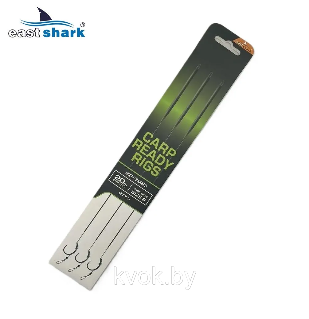 Поводки карповые EastShark TEFLON Curve №6 (уп.3шт.)