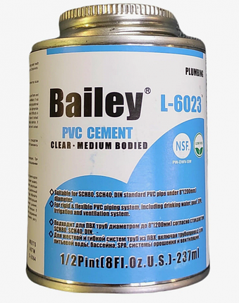 Клей для труб ПВХ Bailey L-6023 237 мл, фото 2