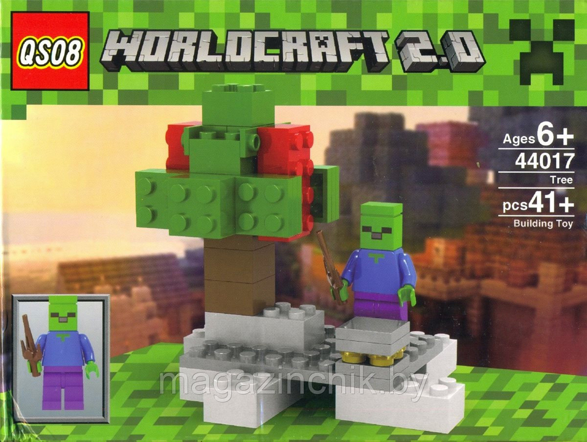 Конструктор Майнкрафт Minecraft Дерево 44017, 41 дет., 1 минифигурка, аналог Лего - фото 1 - id-p36615415