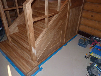 Лестница из дубового мебельного щита 11