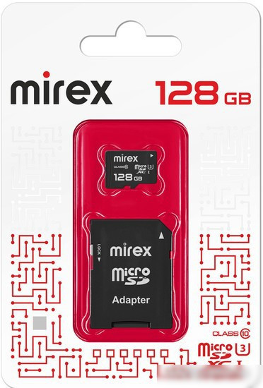 Карта памяти Mirex microSDXC 13613-AD3UH128 128GB (с адаптером), фото 1
