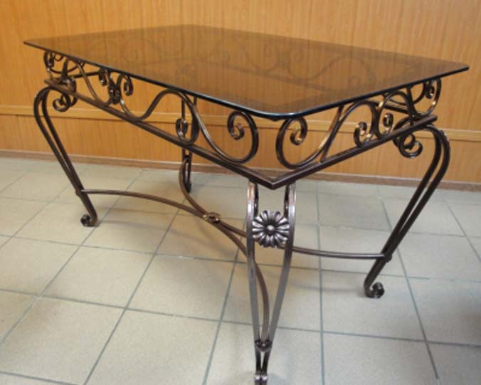 Кухонный стол кованый для дома. Стеклянный стол (столешница). - фото 1 - id-p36621961
