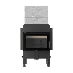 Каминная топка Kratki NORRA BLACK с комплектом аккумуляции тепла (боковые плиты и 5 слоев сверху)