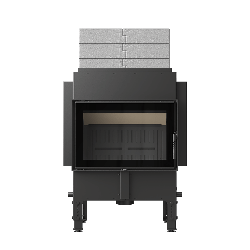Каминная топка Kratki NORRA BLACK с комплектом аккумуляции тепла (боковые плиты и 3 слоя сверху)
