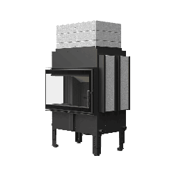 Каминная топка Kratki NORRA L BS BLACK с комплектом аккумуляции тепла (боковые плиты и 3 слоя сверху)