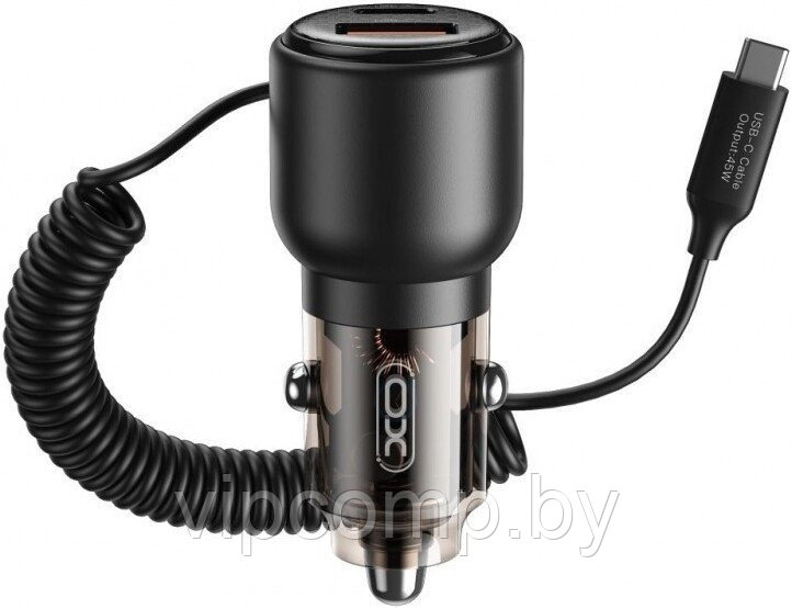 Автомобильное зарядное XO CC59 USB Type-C (черный)