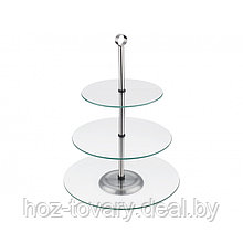 Подставка для десерта 3 яруса Peterhof PH-12868 стекло/металл 