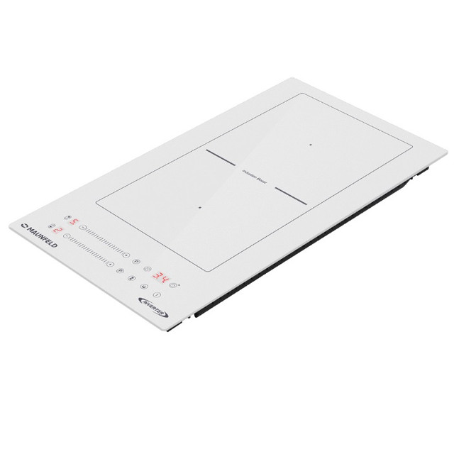 Индукционная варочная панель Maunfeld CVI292S2BWH Inverter инверторная плита домино из белой стеклокерамики 