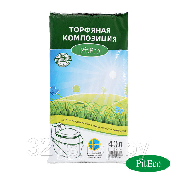 Торфяная композиция Piteco для биотуалетов 40 л