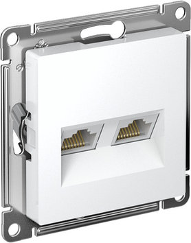Розетка компьютерная 2-м AtlasDesign RJ45 кат.5E белая SE ATN000185