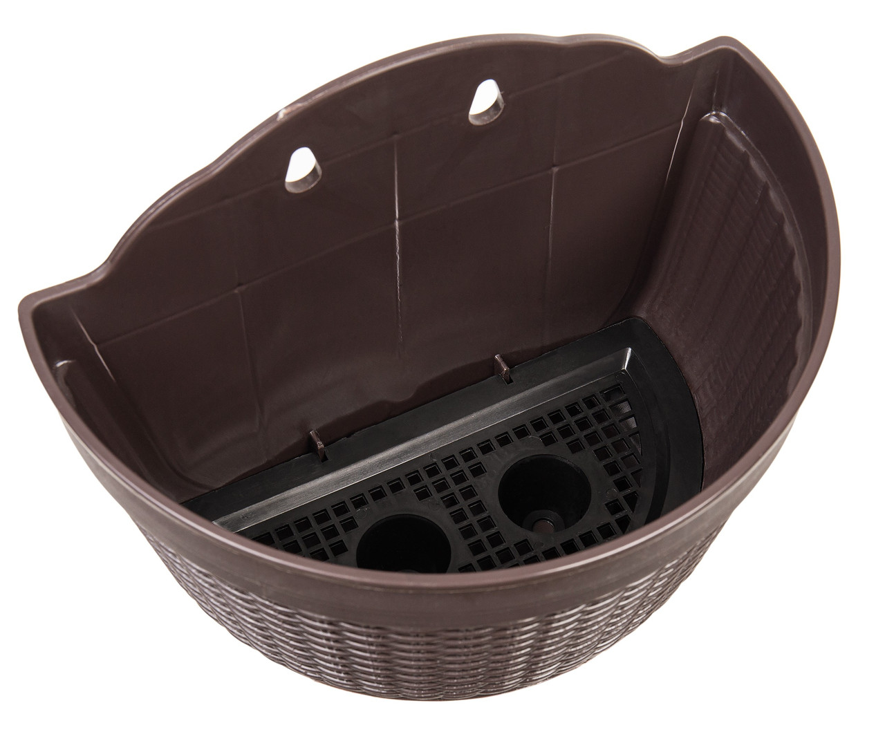 Горшок цветочный Botanica Rattan настенный (21x12x13.5см, коричневый)