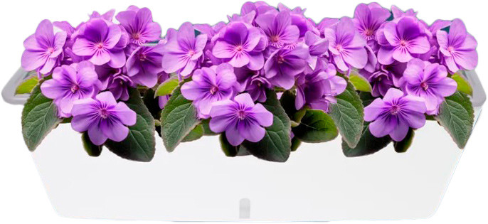 Кашпо Botanica автополив квадрат (43.5x15x15см, белый)