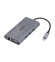 Концентратор USB Dahua TC39, USB Type-C, USB 3.0 + HDMI + RJ45 + VGA + SD/TF +PD Docking Station, USB