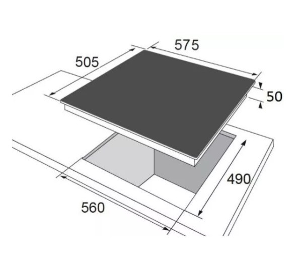 Схема установки и точные размеры ниши для встраивания панели Hansa BHCI66306