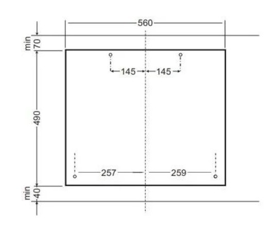 Схема установки и точные размеры ниши для встраивания панели Hansa BHKW651599