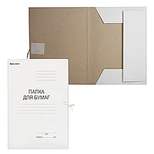 Папка для бумаг с завязками картонная BRAUBERG, плотность 280 г/м2, до 200 л