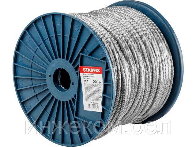 Трос стальной, оцинк. М4 DIN 3055 (бухта 200 м) STARFIX