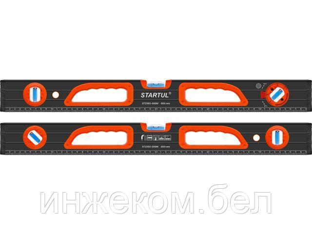 Уровень 600мм магнитный STARTUL PROFI (ST2560-060M) (угл 90° 180° 45°, фрезерованная поверность, 1 поворотный