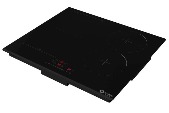Встраиваемая индукционная варочная панель Schtoff I60H13 Black из черной стеклокерамики со скошенными краями