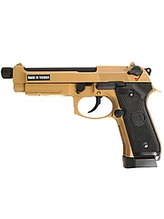 Страйкбольный пистолет KJW Beretta M9A1 TBC CO₂ Tan, удлин. ствол