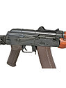 Страйкбольный автомат Cyma AK-74U Platinum, складной приклад, дерев. цевье, фото 4