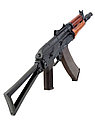 Страйкбольный автомат Cyma AK-74U Platinum, складной приклад, дерев. цевье, фото 9