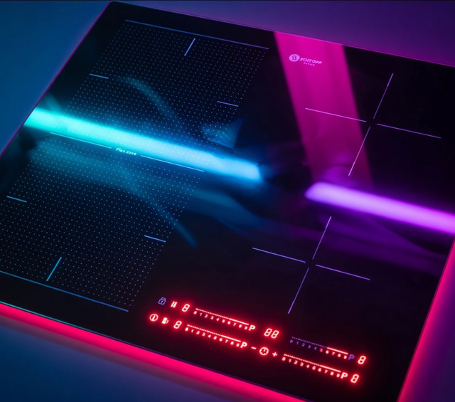 Встраиваемая индукционная варочная панель Schtoff IF7009 Black на стекле Kanger с левой зоной Flex